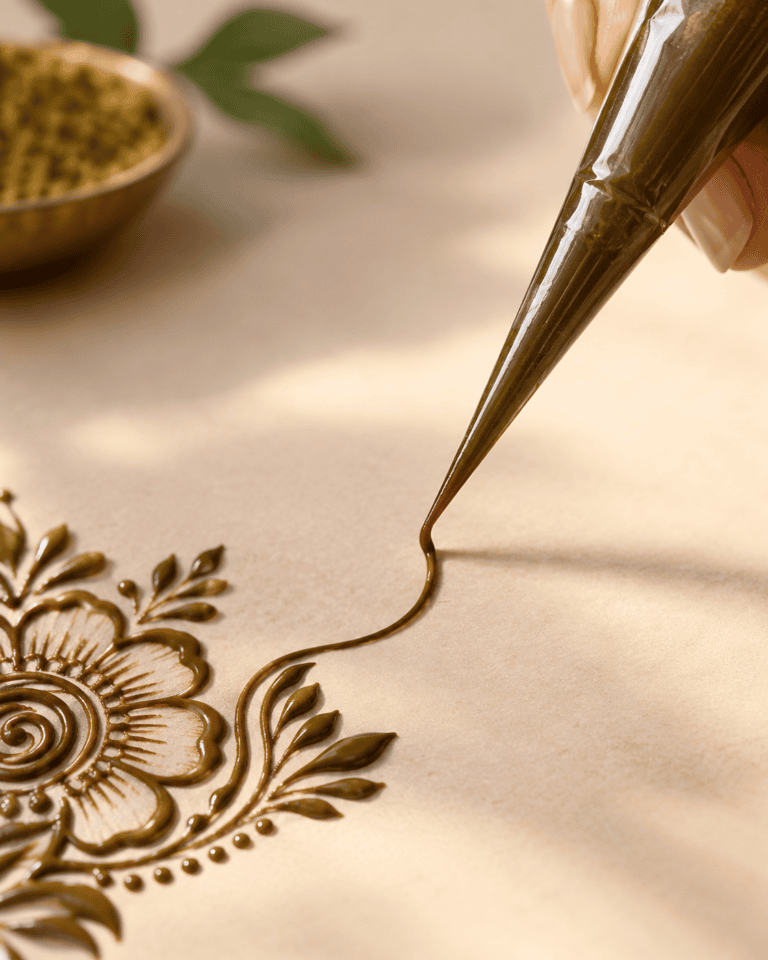 Intricate Henna Design in Progress