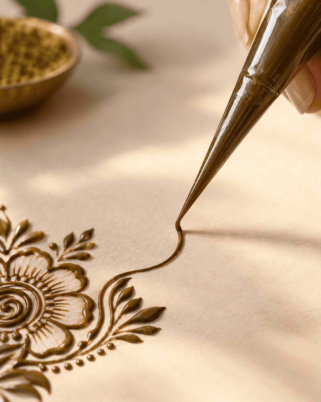 Intricate Henna Design in Progress